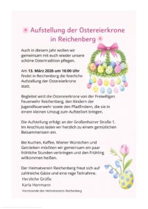 Mehr über den Artikel erfahren Aufstellung der Ostereierkrone in Reichenberg
