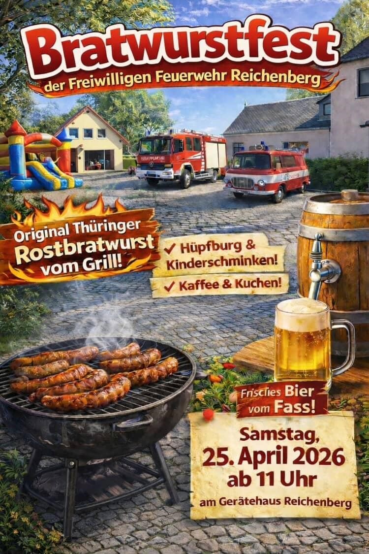 Bratwurstfest – Feuerwehr Reichenberg! 25. April 2026