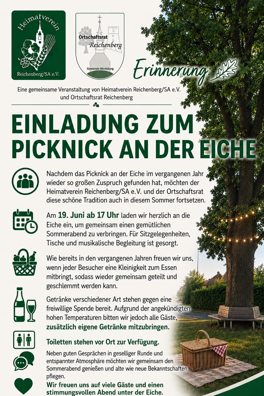 Picknick an der Eiche